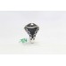 Ring Silver Sterling 925 Black Onyx Stone Men's Handmade Hand Engraved A939